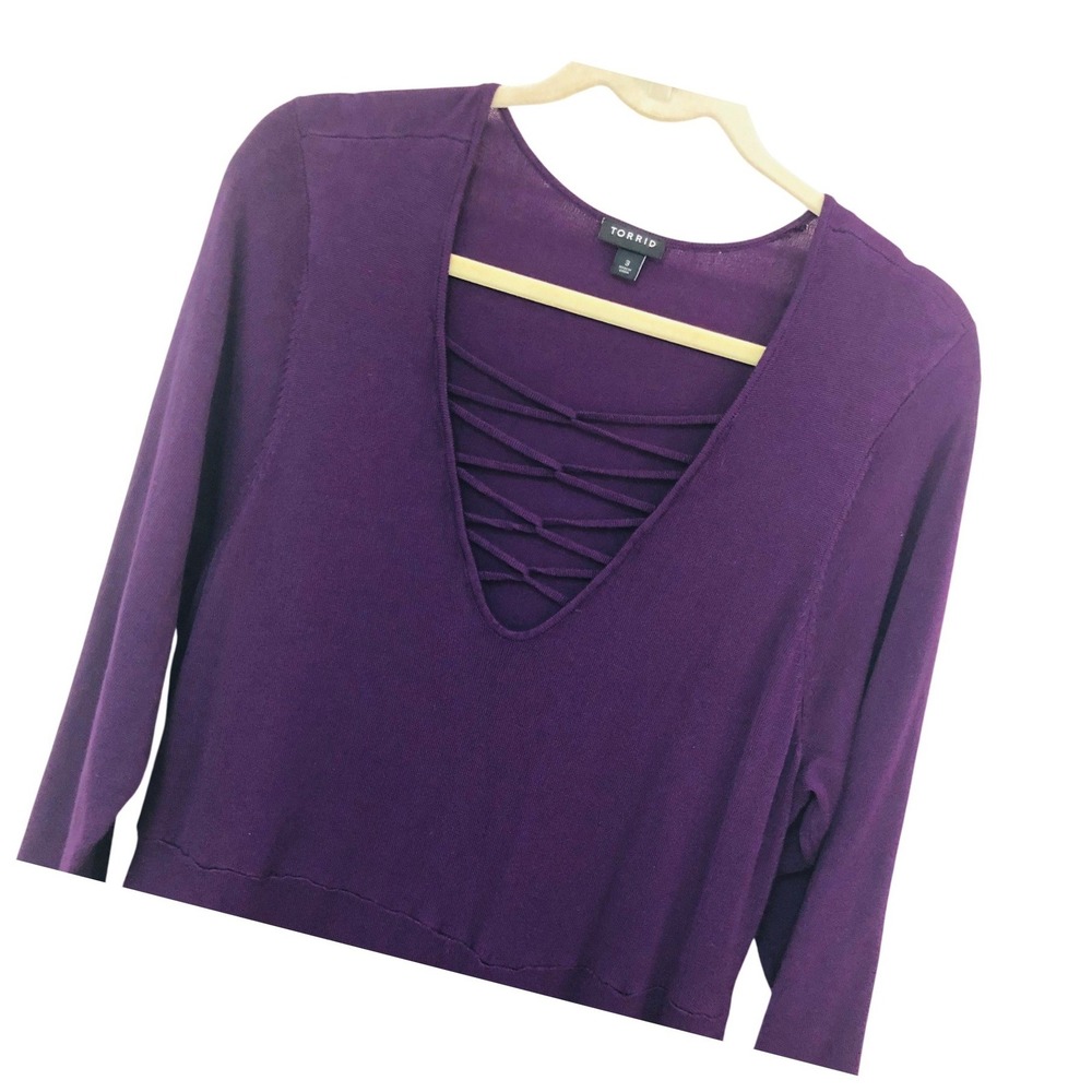 Torrid Dress Lattice Front Minimalist Whimsigoth Fall A-line Purple Sz 10 M/L